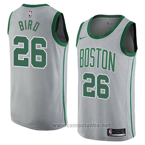 Camiseta Boston Celtics Jabari Bird #26 Ciudad 2018 Gris